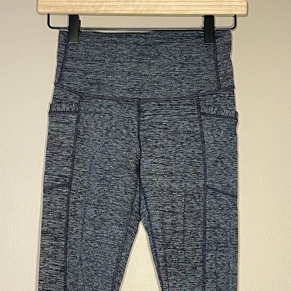 Women's XS Heathered Gray Athleta Tight Ankle Leggings Fitted Stretch - Picture 4 of 9